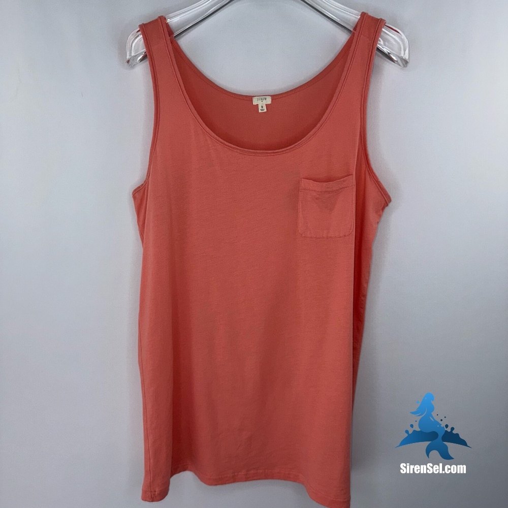 1167 J. Crew Pocket Tank - Size S - Terra Cotta Coral